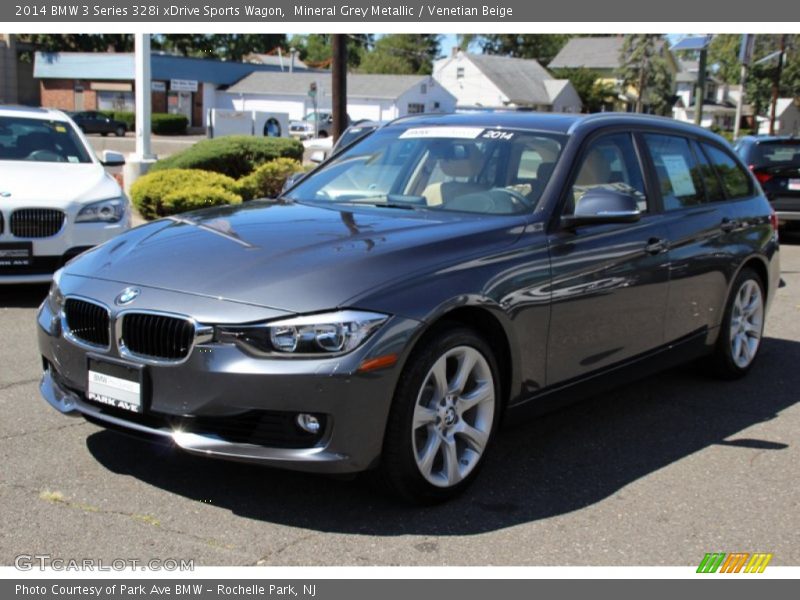 Mineral Grey Metallic / Venetian Beige 2014 BMW 3 Series 328i xDrive Sports Wagon