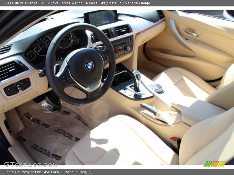 Mineral Grey Metallic / Venetian Beige 2014 BMW 3 Series 328i xDrive Sports Wagon