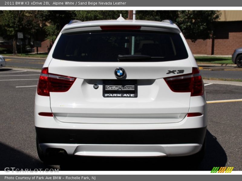 Alpine White / Sand Beige Nevada Leather 2011 BMW X3 xDrive 28i