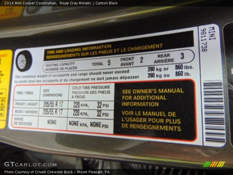 Royal Gray Metallic / Carbon Black 2014 Mini Cooper Countryman