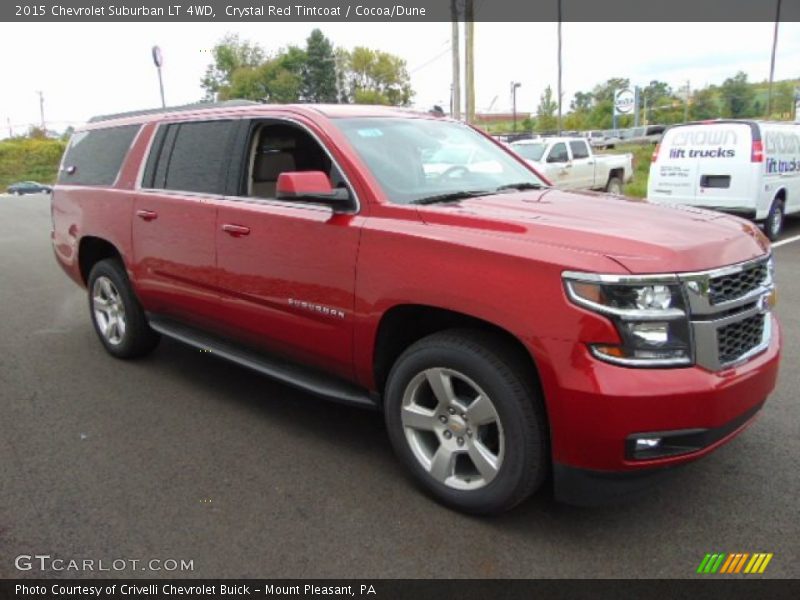 Crystal Red Tintcoat / Cocoa/Dune 2015 Chevrolet Suburban LT 4WD