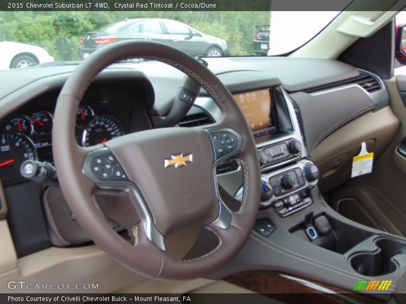 Crystal Red Tintcoat / Cocoa/Dune 2015 Chevrolet Suburban LT 4WD