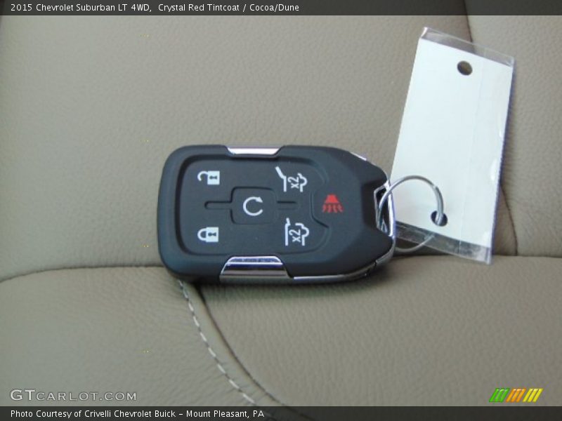 Crystal Red Tintcoat / Cocoa/Dune 2015 Chevrolet Suburban LT 4WD