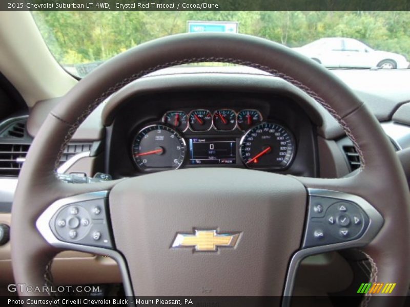 Crystal Red Tintcoat / Cocoa/Dune 2015 Chevrolet Suburban LT 4WD
