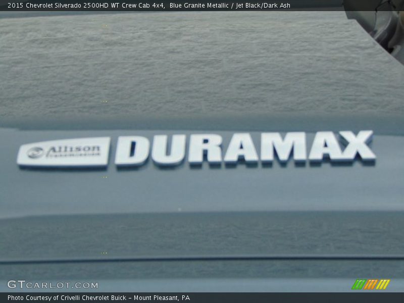 Blue Granite Metallic / Jet Black/Dark Ash 2015 Chevrolet Silverado 2500HD WT Crew Cab 4x4