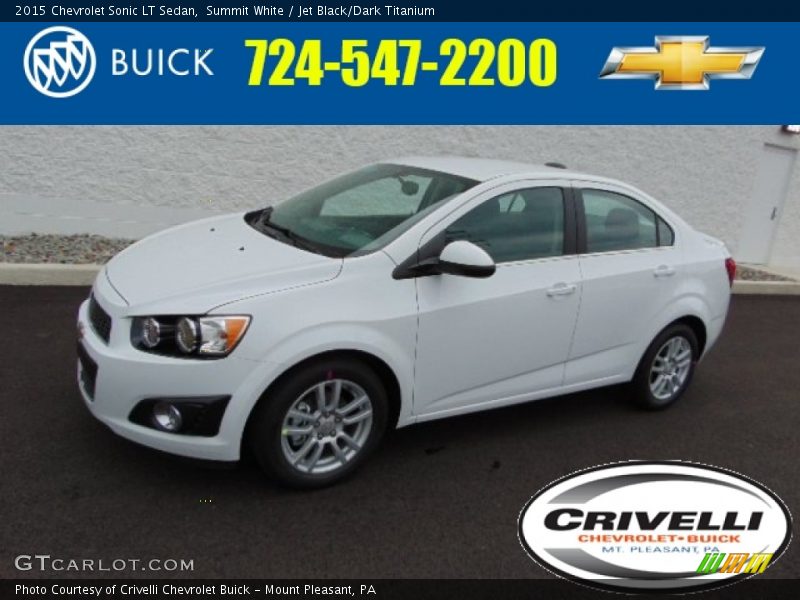 Summit White / Jet Black/Dark Titanium 2015 Chevrolet Sonic LT Sedan