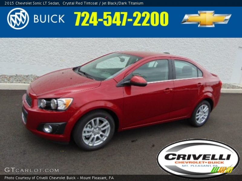 Crystal Red Tintcoat / Jet Black/Dark Titanium 2015 Chevrolet Sonic LT Sedan