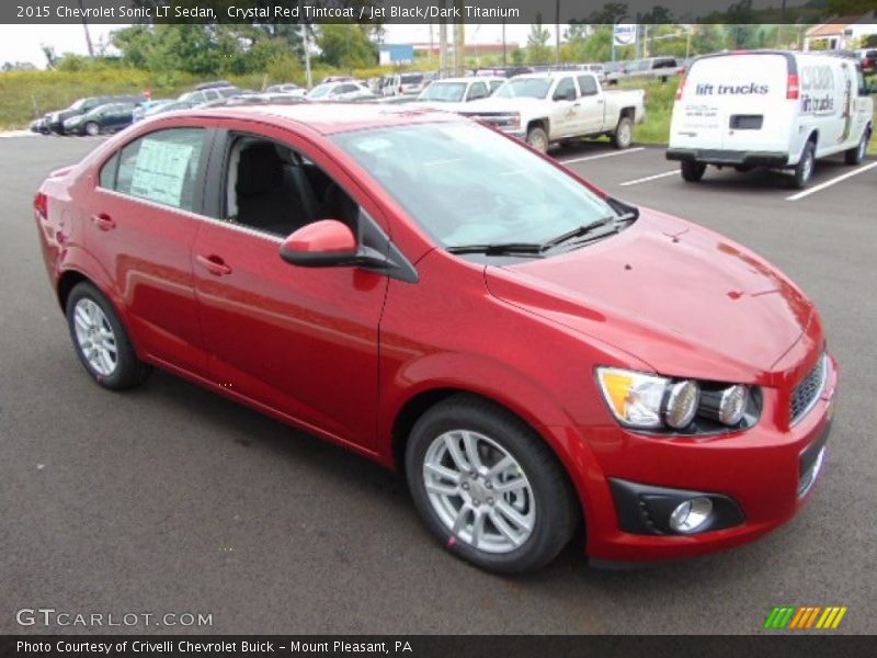 Crystal Red Tintcoat / Jet Black/Dark Titanium 2015 Chevrolet Sonic LT Sedan