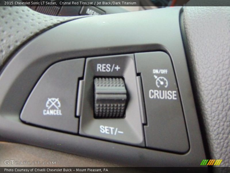 Crystal Red Tintcoat / Jet Black/Dark Titanium 2015 Chevrolet Sonic LT Sedan