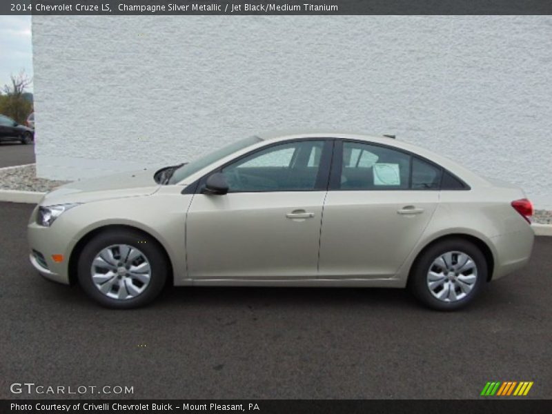 Champagne Silver Metallic / Jet Black/Medium Titanium 2014 Chevrolet Cruze LS