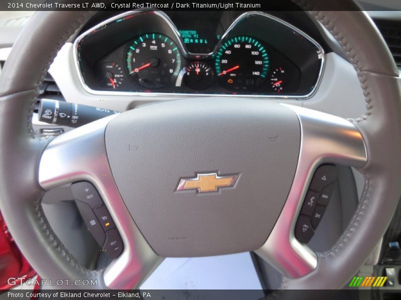 Crystal Red Tintcoat / Dark Titanium/Light Titanium 2014 Chevrolet Traverse LT AWD