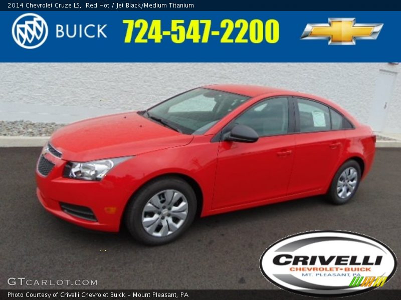 Red Hot / Jet Black/Medium Titanium 2014 Chevrolet Cruze LS