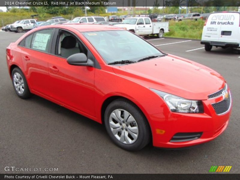 Red Hot / Jet Black/Medium Titanium 2014 Chevrolet Cruze LS