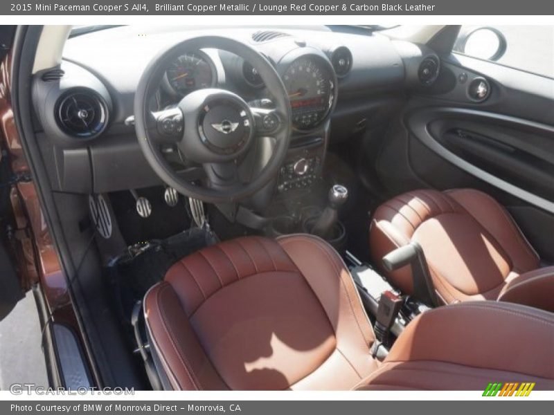  2015 Paceman Cooper S All4 Lounge Red Copper & Carbon Black Leather Interior