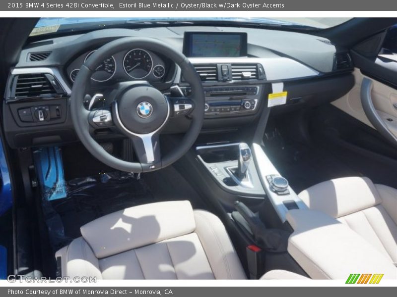 Oyster/Black w/Dark Oyster Accents Interior - 2015 4 Series 428i Convertible 