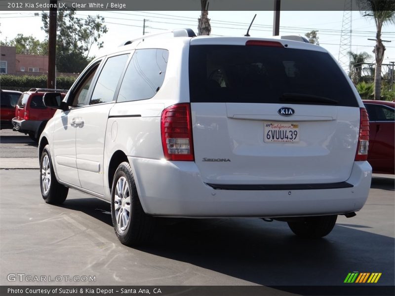Clear White / Beige 2012 Kia Sedona LX