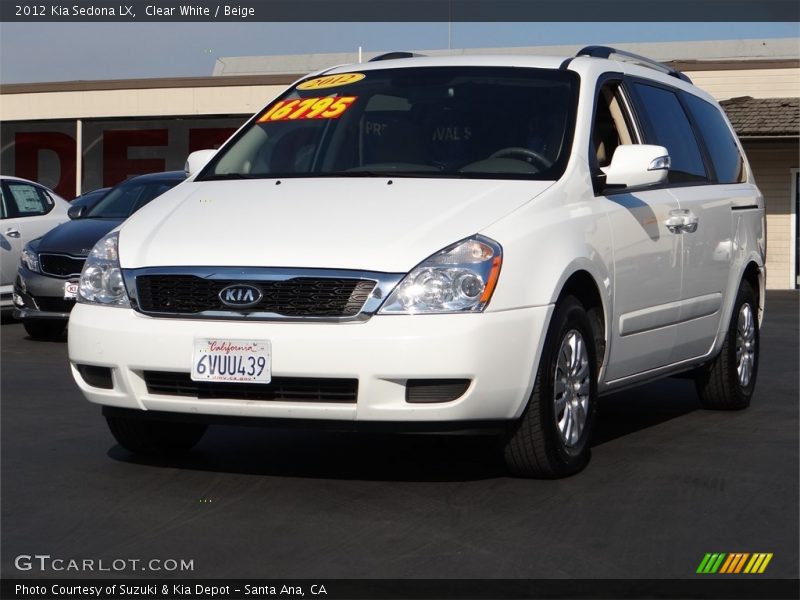 Clear White / Beige 2012 Kia Sedona LX