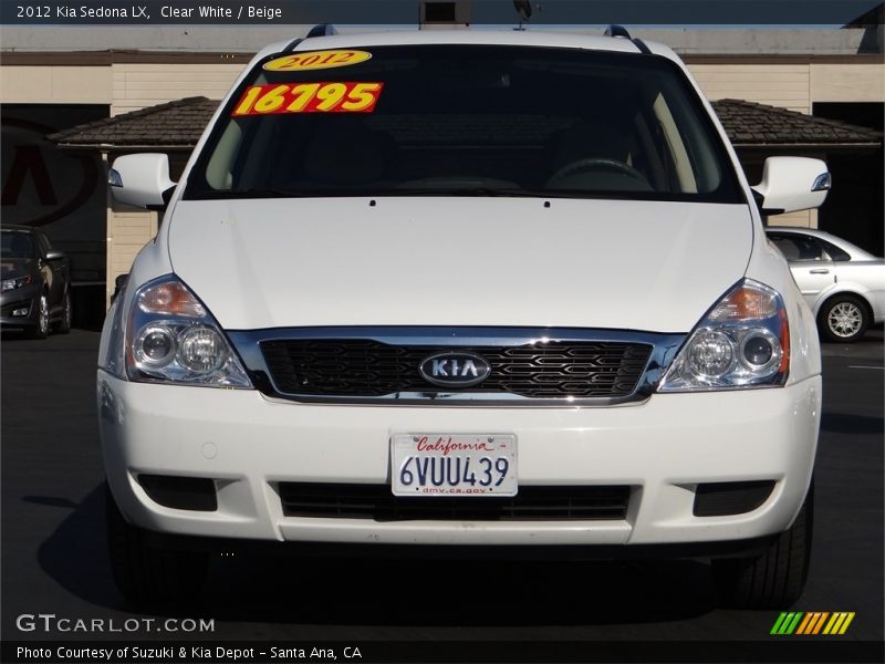 Clear White / Beige 2012 Kia Sedona LX