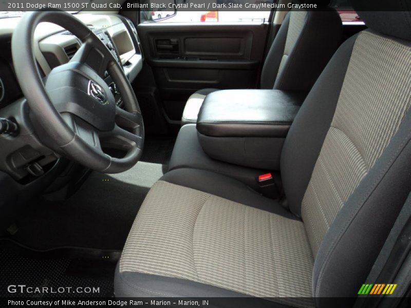 Brilliant Black Crystal Pearl / Dark Slate Gray/Medium Graystone 2011 Dodge Ram 1500 ST Quad Cab