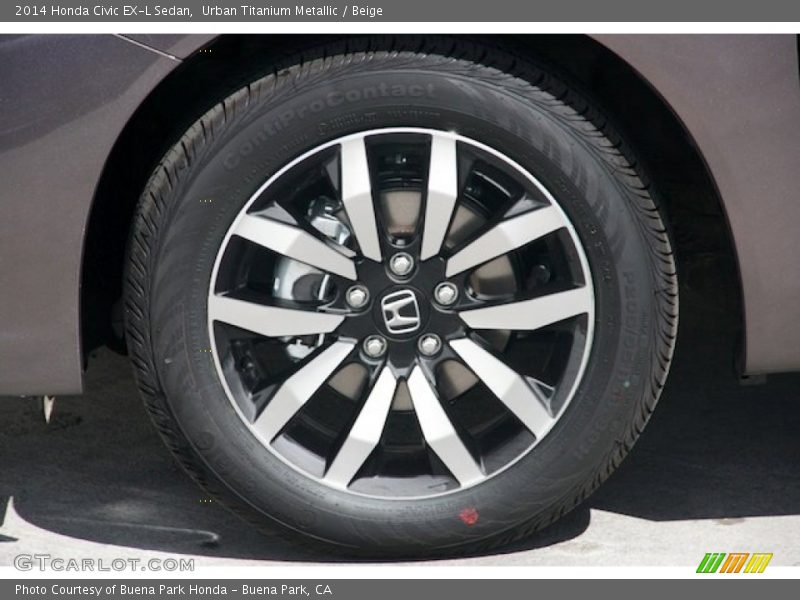 Urban Titanium Metallic / Beige 2014 Honda Civic EX-L Sedan