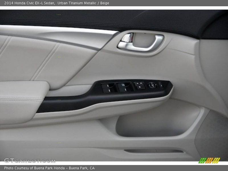Urban Titanium Metallic / Beige 2014 Honda Civic EX-L Sedan