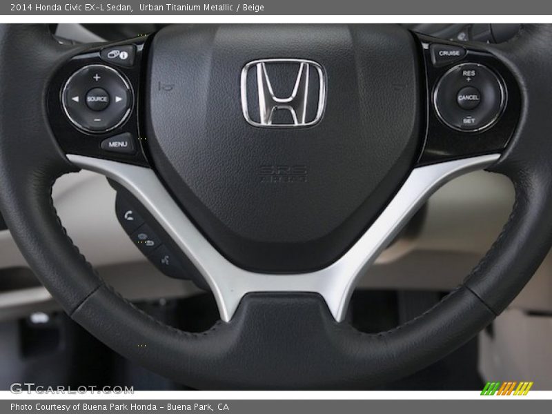 Urban Titanium Metallic / Beige 2014 Honda Civic EX-L Sedan