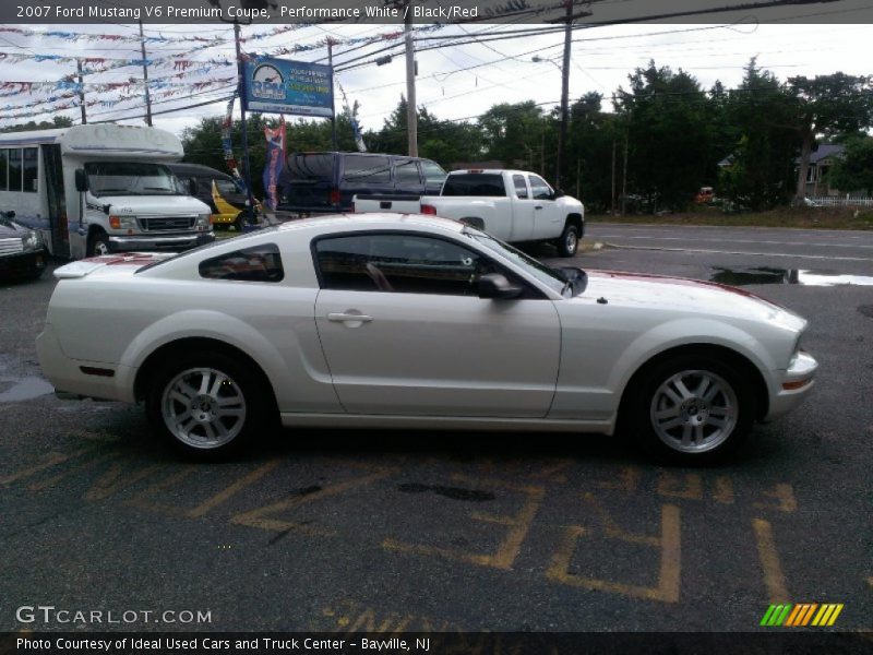 Performance White / Black/Red 2007 Ford Mustang V6 Premium Coupe