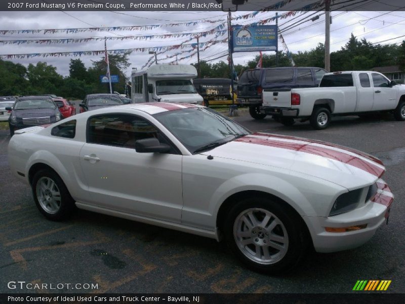 Performance White / Black/Red 2007 Ford Mustang V6 Premium Coupe
