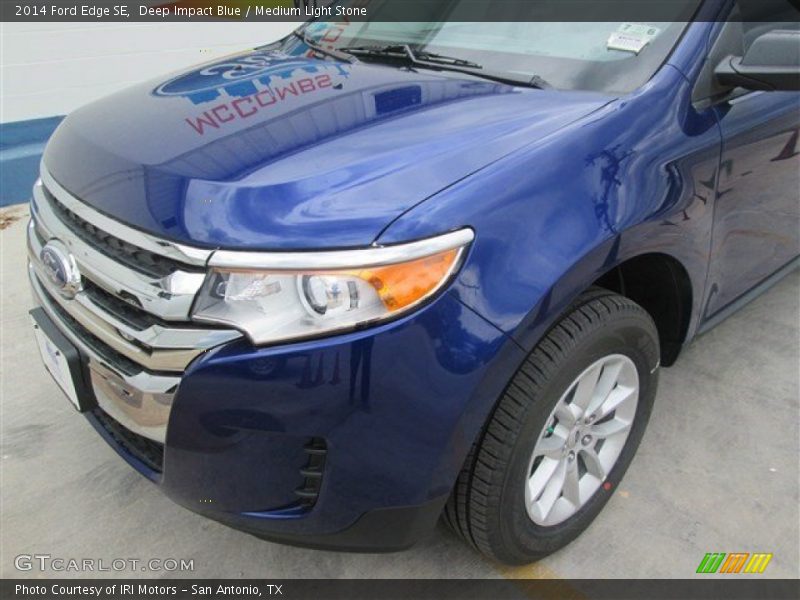 Deep Impact Blue / Medium Light Stone 2014 Ford Edge SE