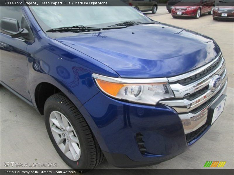 Deep Impact Blue / Medium Light Stone 2014 Ford Edge SE