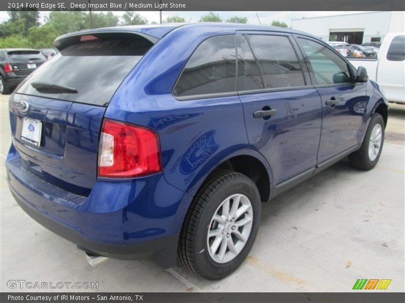 Deep Impact Blue / Medium Light Stone 2014 Ford Edge SE