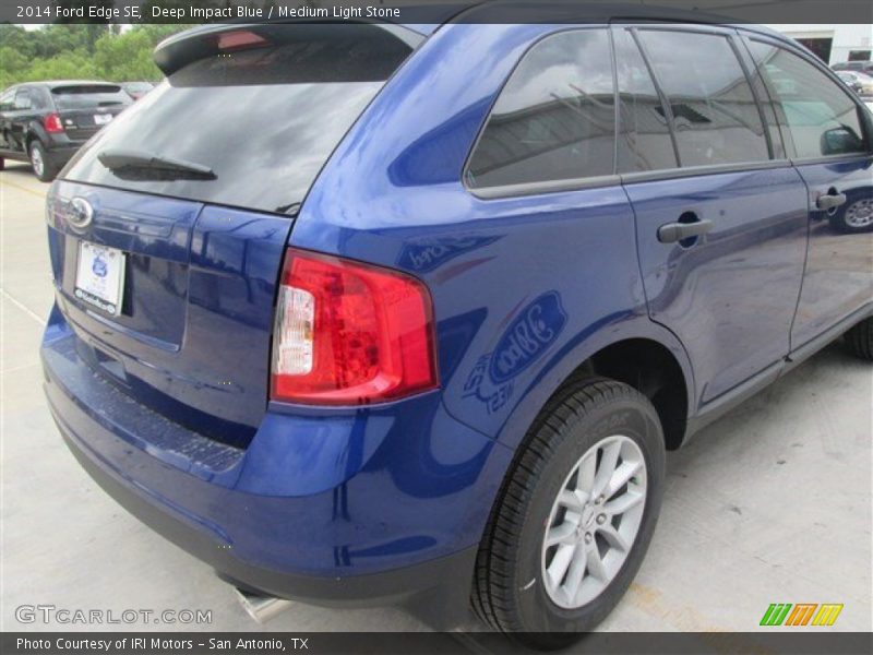 Deep Impact Blue / Medium Light Stone 2014 Ford Edge SE