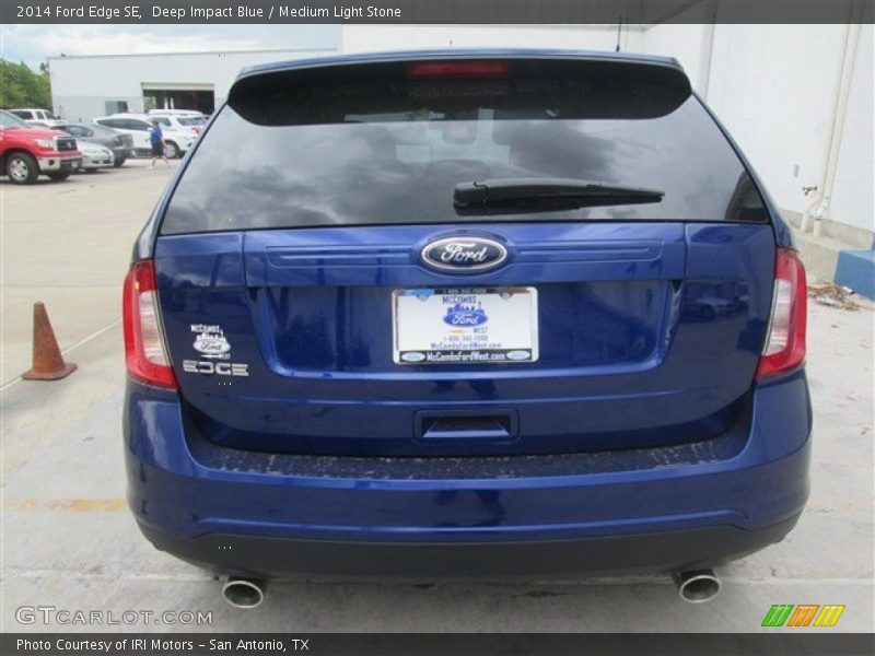 Deep Impact Blue / Medium Light Stone 2014 Ford Edge SE