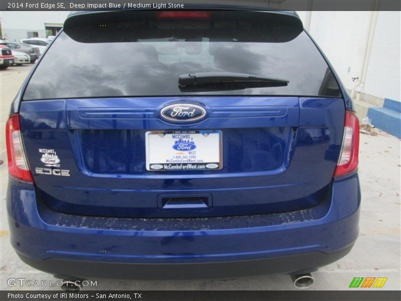 Deep Impact Blue / Medium Light Stone 2014 Ford Edge SE