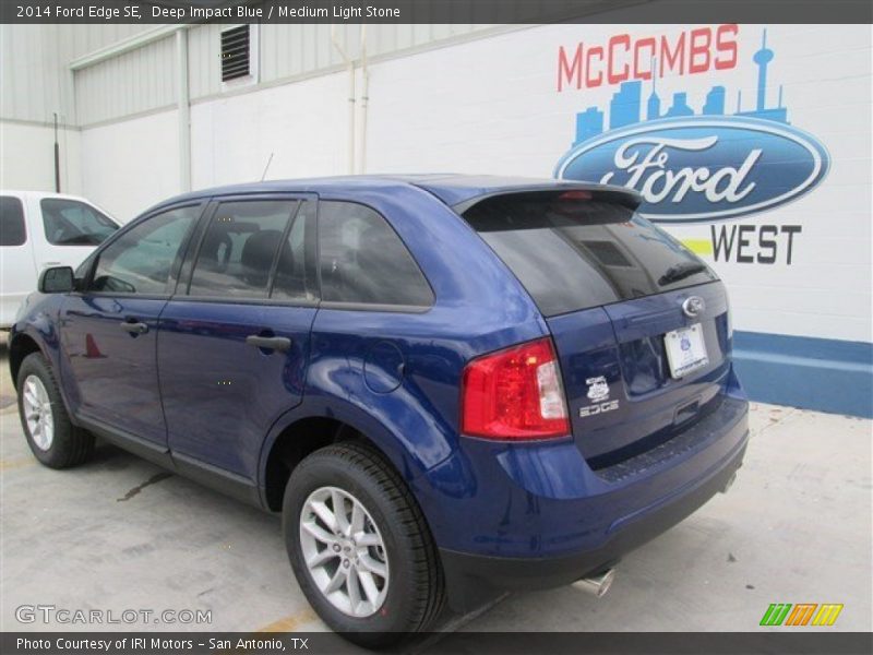 Deep Impact Blue / Medium Light Stone 2014 Ford Edge SE