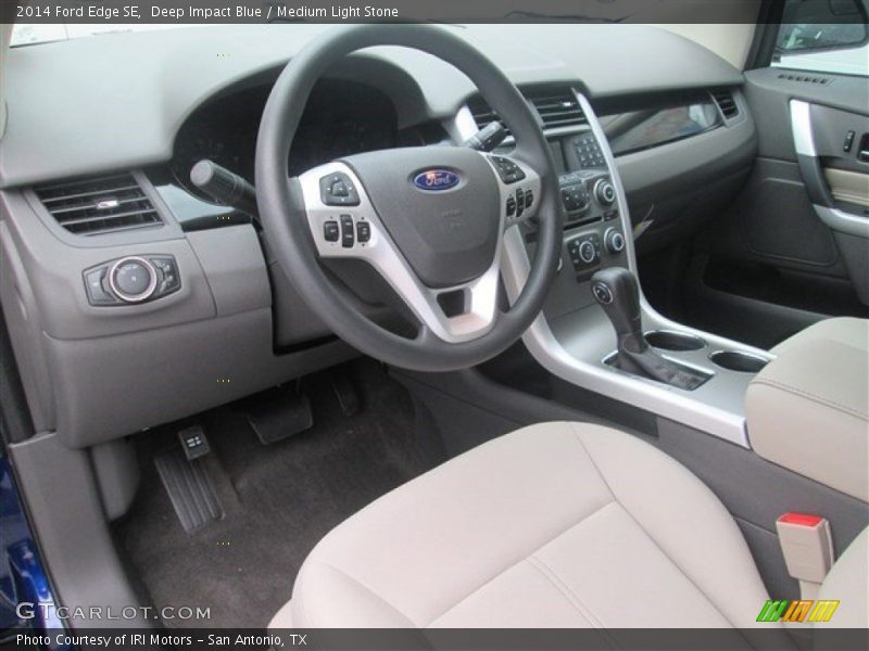 Deep Impact Blue / Medium Light Stone 2014 Ford Edge SE