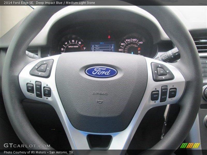 Deep Impact Blue / Medium Light Stone 2014 Ford Edge SE