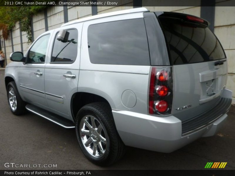 Champagne Silver Metallic / Ebony 2013 GMC Yukon Denali AWD