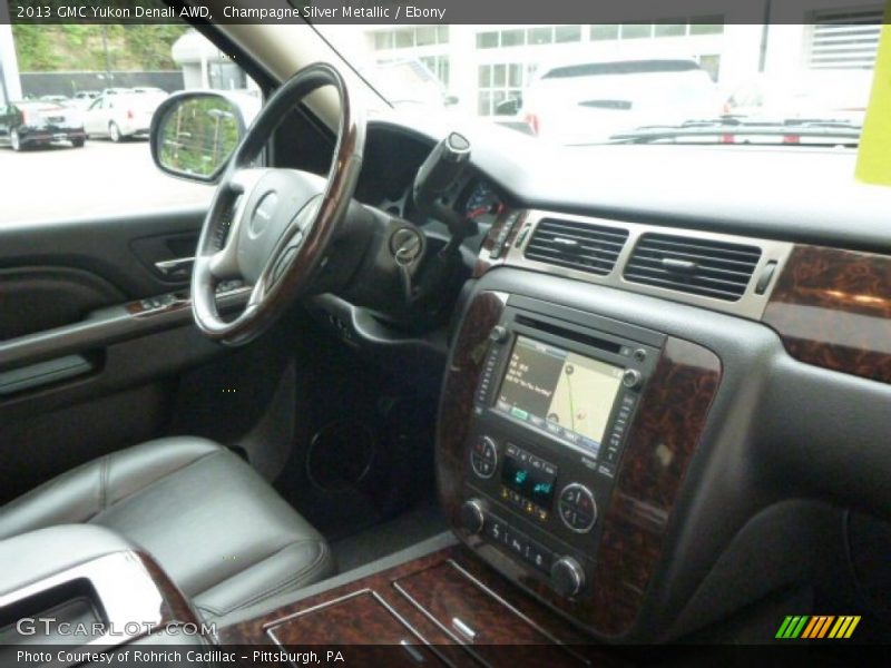 Champagne Silver Metallic / Ebony 2013 GMC Yukon Denali AWD