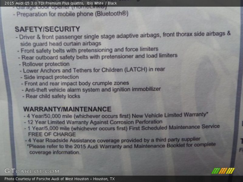Ibis White / Black 2015 Audi Q5 3.0 TDI Premium Plus quattro