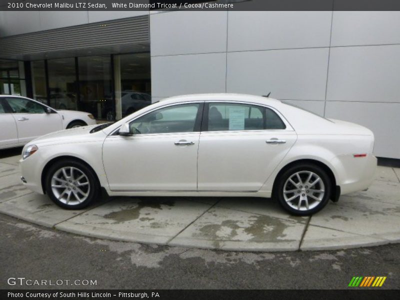 White Diamond Tricoat / Cocoa/Cashmere 2010 Chevrolet Malibu LTZ Sedan