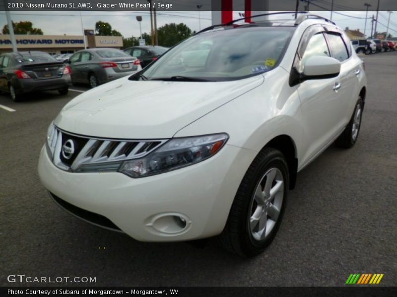 Glacier White Pearl / Beige 2010 Nissan Murano SL AWD