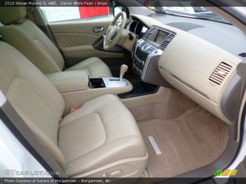 Glacier White Pearl / Beige 2010 Nissan Murano SL AWD