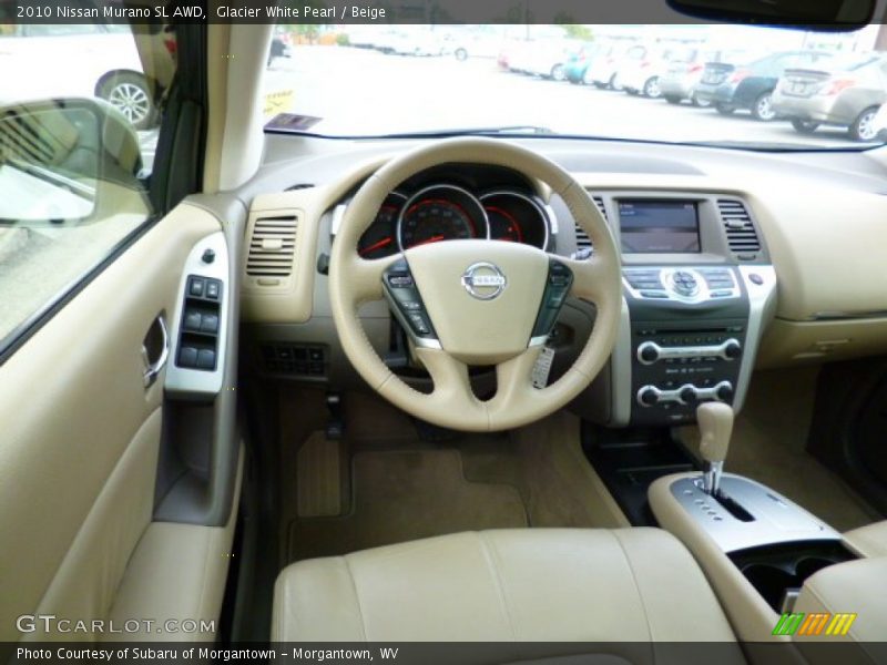 Glacier White Pearl / Beige 2010 Nissan Murano SL AWD