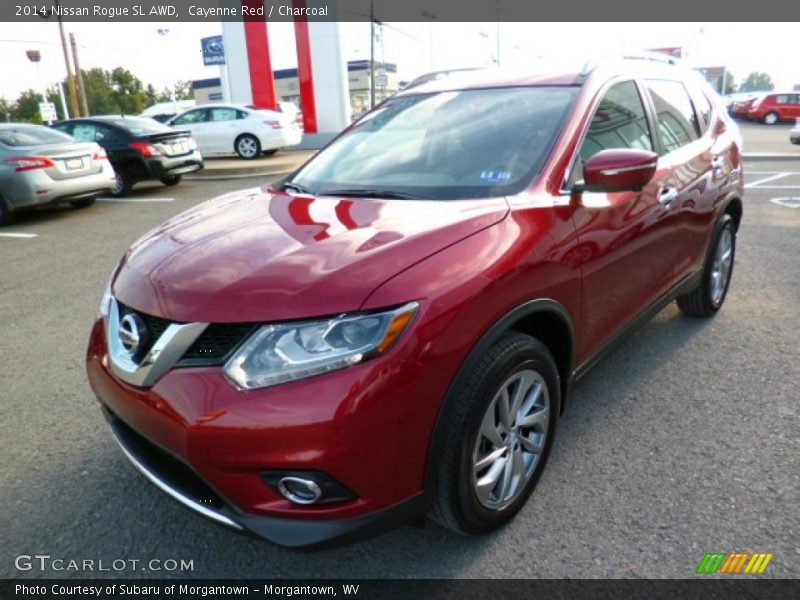 Cayenne Red / Charcoal 2014 Nissan Rogue SL AWD