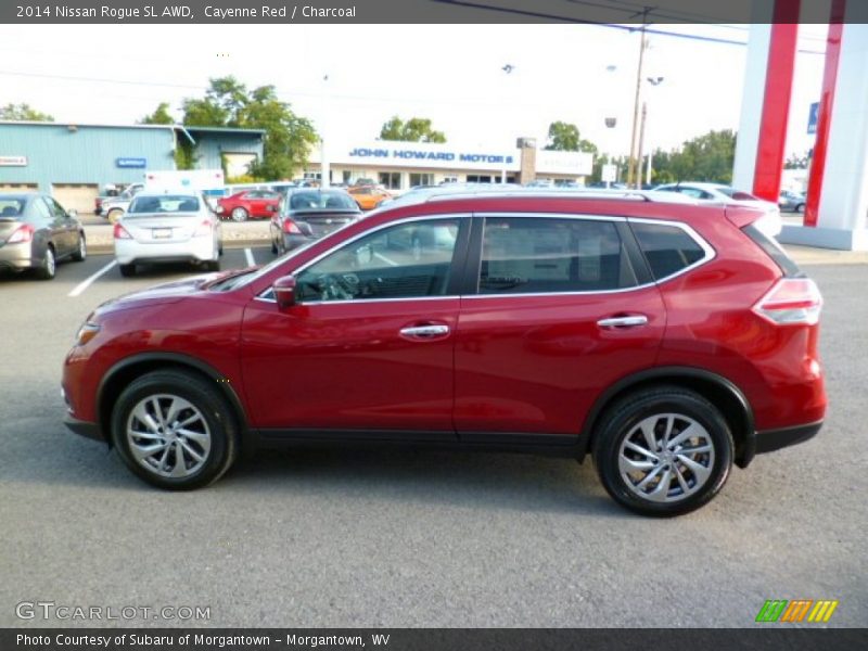 Cayenne Red / Charcoal 2014 Nissan Rogue SL AWD