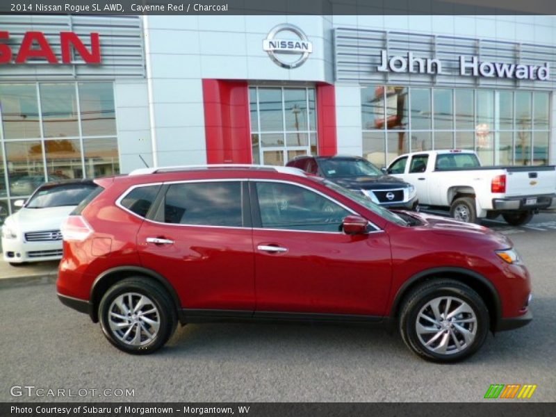 Cayenne Red / Charcoal 2014 Nissan Rogue SL AWD