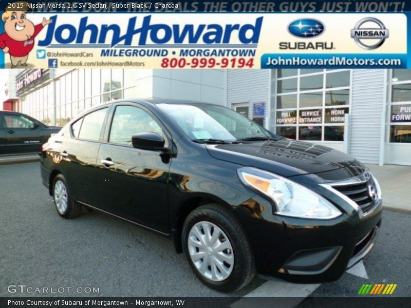 Super Black / Charcoal 2015 Nissan Versa 1.6 SV Sedan