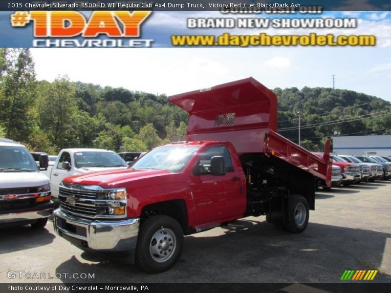 Victory Red / Jet Black/Dark Ash 2015 Chevrolet Silverado 3500HD WT Regular Cab 4x4 Dump Truck
