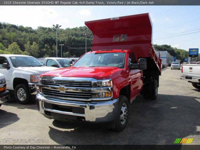 Victory Red / Jet Black/Dark Ash 2015 Chevrolet Silverado 3500HD WT Regular Cab 4x4 Dump Truck
